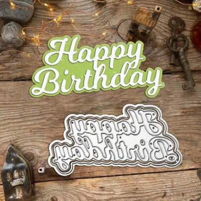 MIKIMIQI 金属切割模具，DIY 手工金属剪贴簿模具模板，适用于手工生日主题压花模板、卡片、剪贴簿、纸艺装饰