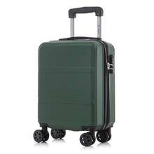YONSLY Hard Shell Suitcase 16/20/24/28 Inches With 4 Wheels 360° Combination Lock Soft Rubber Handle Mesh Pocket Lightweight Suitcase For School - 深綠 - 查看 12