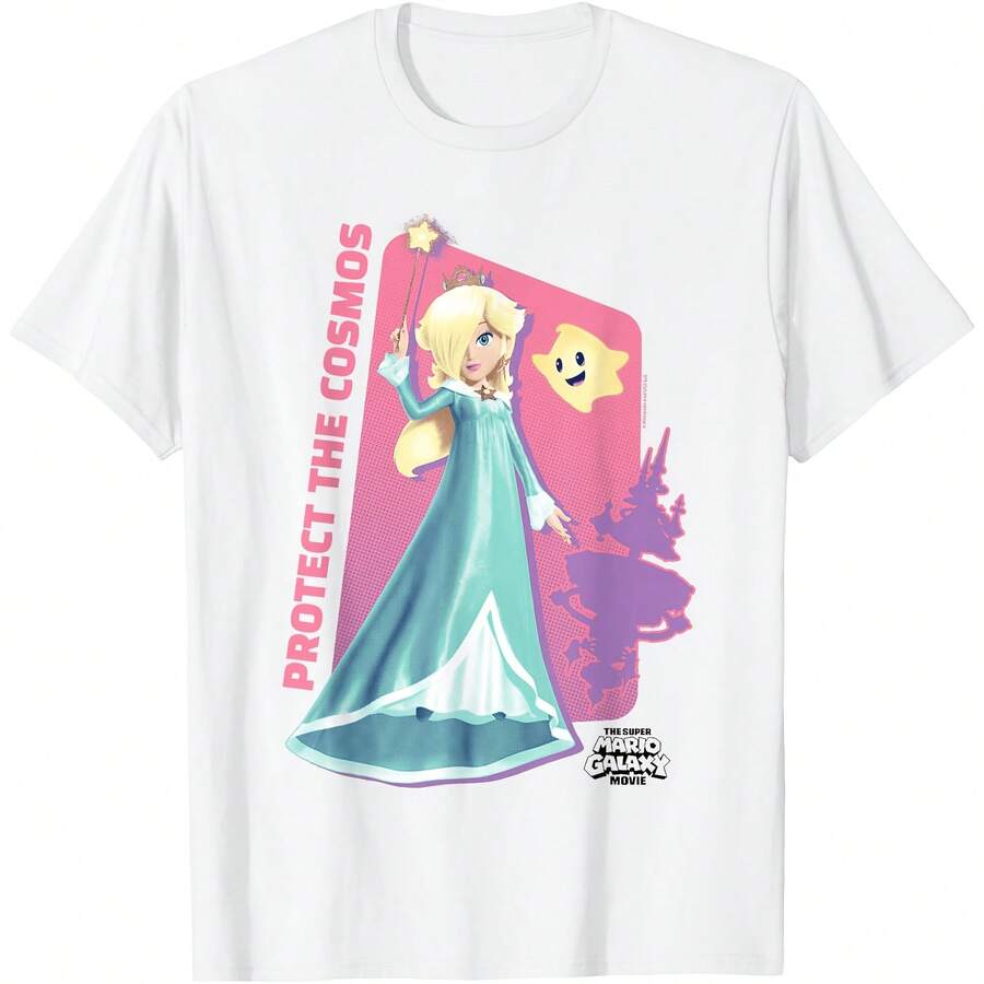 The Super Marios Galaxyie Rosalina Cosmos Wand T-Shirt - 白色 - 查看 1