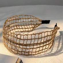 Handmade Rattan Woven Headband, Boho Style Wide Brim Straw Headband For Women, Knotted Top Hairband Diadema Hair Hoop - Multicolor - View 21