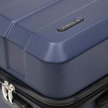 YONSLY Suitcase 16/20/24/28 Inches With 4 Wheels 360° Combination Lock Double Maintenance Zipper Mesh Pocket Soft Rubber Handle Trolley Suitcase - 深藍 - 查看 8
