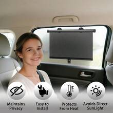 Suction Cup Retractable Blackout Curtain Sun Visor, Suitable For Car Side Windows, Portable Curtain Sunshade For Office, Home, Kitchen, Indoor And Vehicle - Sunshade Curtain - View 3