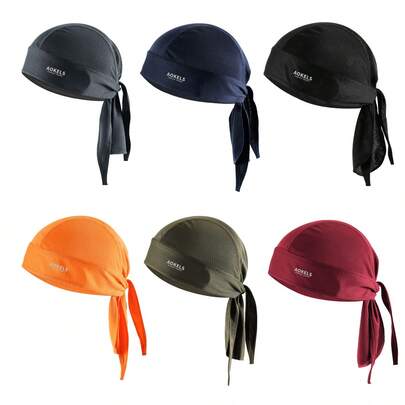 AOKELS Men's Breathable Mesh Pirate Cap, Quick-Dry Cycling Headband, Outdoor Sports Sun Protection Headscarf, Suitable For Daily Cycling, Running, Fitness, Unisex