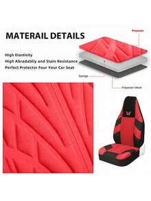 1pc/2pcs All-Season Car Seat Cover, Fabric Thin Anti-Dirty Cushion Cover, Breathable Elastic Mesh Seat Cover, Tire Embossed Butterfly Print Seat Cover (Lightweight Sheer Fabric, Not Fleece Lined) - Head - View 8