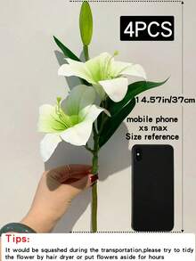 1/2 Pcs Artificial Lily Flower, Fake Flower Decor For Bedroom, Living Room, Vanity, Wedding Bridal Bouquet, Arch, Party, Christmas, Halloween Gift - Multicolor - View 11