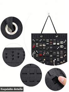 Earring Organizer/Hanger - Holds Up To 300 Pairs Of Earrings, Compact Design, Soft Material, Women's/Girls Earring Hanger/Display Rack - 1 Piece - Multicolor - View 7