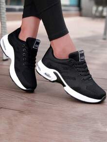 Lightweight Women Running Shoes With Memory Foam Comfortable Sneakers For Walkingand Gym Training - 黑色 - 查看 3