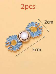 2 chiếc khuy kim loại hình hoa cúc có thể tái sử dụng, khuy ngọc trai, kẹp quần, khuy có thể mở rộng, thích hợp để may vào đai quần, áp dụng cho quần jean, cạp quần ôm sát. - hình dạng - Xem 14