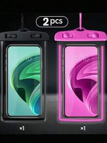 Bộ 2 túi đựng điện thoại chống nước phát sáng, màn hình cảm ứng, thích hợp cho bơi lội, bãi biển, lặn, ốp lưng điện thoại trong suốt chống nước. - Nhiều màu - Xem 11