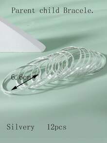 12件套女神龛位设计时尚百搭金属雕花多层细手镯 - 彩色 - 查看 22