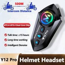 Mũ bảo hiểm xe máy Y12 Pro kèm tai nghe không dây, phạm vi liên lạc 500M, trang bị chip Bluetooth lõi kép Jelly BT5.4+Jelly BT5.4, đèn RGB, chống nước và bụi IP56, đèn báo liên lạc tích hợp, hỗ trợ liên lạc đa thương hiệu, phạm vi liên lạc lên đến 500M, tương thích với mũ bảo hiểm nửa mặt và toàn mặt, pin dung lượng lớn 1000mAh, hỗ trợ liên lạc và chia sẻ nhạc đồng thời, hỗ trợ trợ lý giọng nói AI, kết nối đồng thời với 2 điện thoại, trang bị lý tưởng cho các hoạt động ngoài trời, phù hợp với thời tiết mưa và tuyết. - Y12 Pro - Xem 2