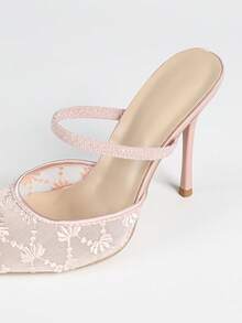 Giày cao gót mũi nhọn màu hồng dành cho nữ, thanh lịch, tối giản, cá tính, thích hợp hẹn hò, thường ngày, thời trang Pháp, sang trọng, dự tiệc, khoét lỗ giúp kéo dài chân, đa năng. - Hồng - Xem 3