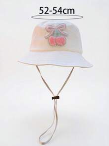 1pc Cherry Print Bucket Hat, Cartoon Kids Hat For Sun Protection, Foldable & Lightweight, Suitable For Spring, Summer, Autumn, Outdoor Activities, Travel, School Events - 1PC - View 8
