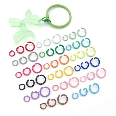50g Anillos de salto de colores para hacer joyas, anillos abiertos de hierro de 6/8/10mm de colores - conectores para llaveros, collares, pulseras, aretes, colgantes, artesanía de abalorios