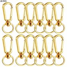 3/6/12/20/30 chiếc Móc khóa xoay có lò xo, móc chìa khóa kèm vòng chữ D, móc càng cua, móc lò xo để tự làm dây đeo. - Móc khóa 2 - Xem 14