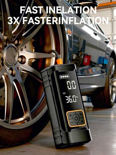 Tire Inflator, Portable Air Compressor, Handheld Smart Air Pump, Equipped With A Digital Display Pressure Gauge, Easy To Carry. Supports Usb Charging, Can Be Used For Car And Motorcycle Tires, Balls. Car Accessories / Car Essentials / Gifts (Equipped With A 11.1V 1500mah Lithium-Ion Battery. Needs To Be Charged For 2-3 Hours Before Use)