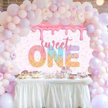 1pc Sweet One Banner Tapestry, Sweet One Birthday Party Decorations Donut Birthday Backdrop For Girls 1st Bday Party Decorations Doughnut First B-Day Party Supplies, Suitable For Outdoor Garden Decoration, Indoor Room Decoration, Cake Table Backdrops, Durable Party Backdrop |   Home Decor - Color 1 - 查看 8