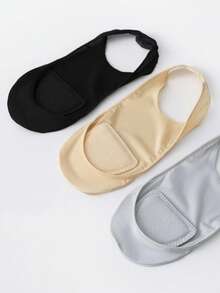 chuanwa（2） 1/5/10双夏季女士冰丝薄款超浅口鞋垫隐形防掉跟半脚船袜 - 彩色 - 查看 8