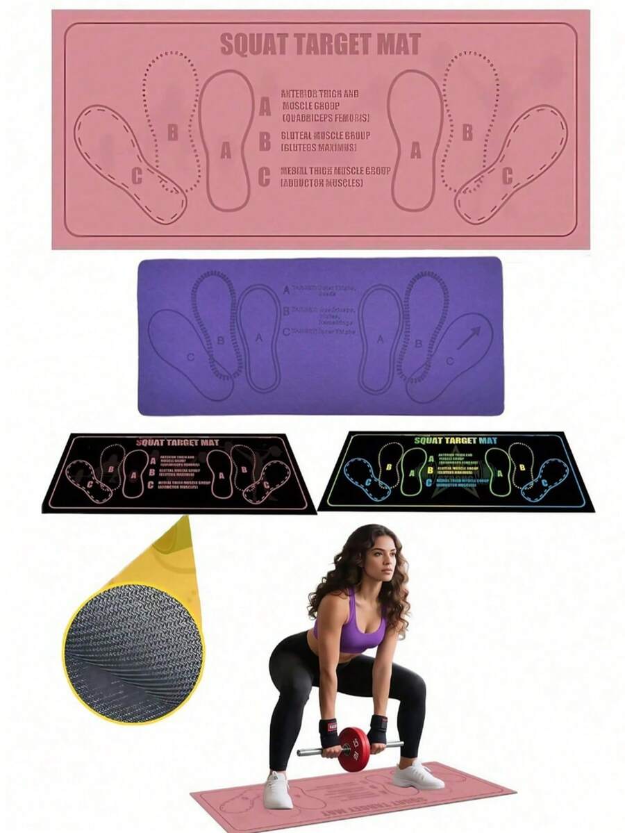 1 pieza Rodillera antideslizante, Almohadilla de activación de glúteos, Almohadilla de asistencia para sentadillas, Esterilla para kettlebell y sentadillas, Ayuda a mejorar la eficiencia y del entrenamiento, Antideslizante y duradera, Suave y elástica, Fácil de limpiar y guardar, Adecuada para entrenamiento en el gimnasio, entrenamiento en casa, actividades interiores/exteriores, también excelente para yoga - Multicolor - Ver 1