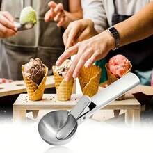 dilidili Heavy Duty Stainless Steel Ice Cream Scoop - Perfect For Ice Cream And Jelly, Dishwasher , Comfortable Grip - Silver - View 11