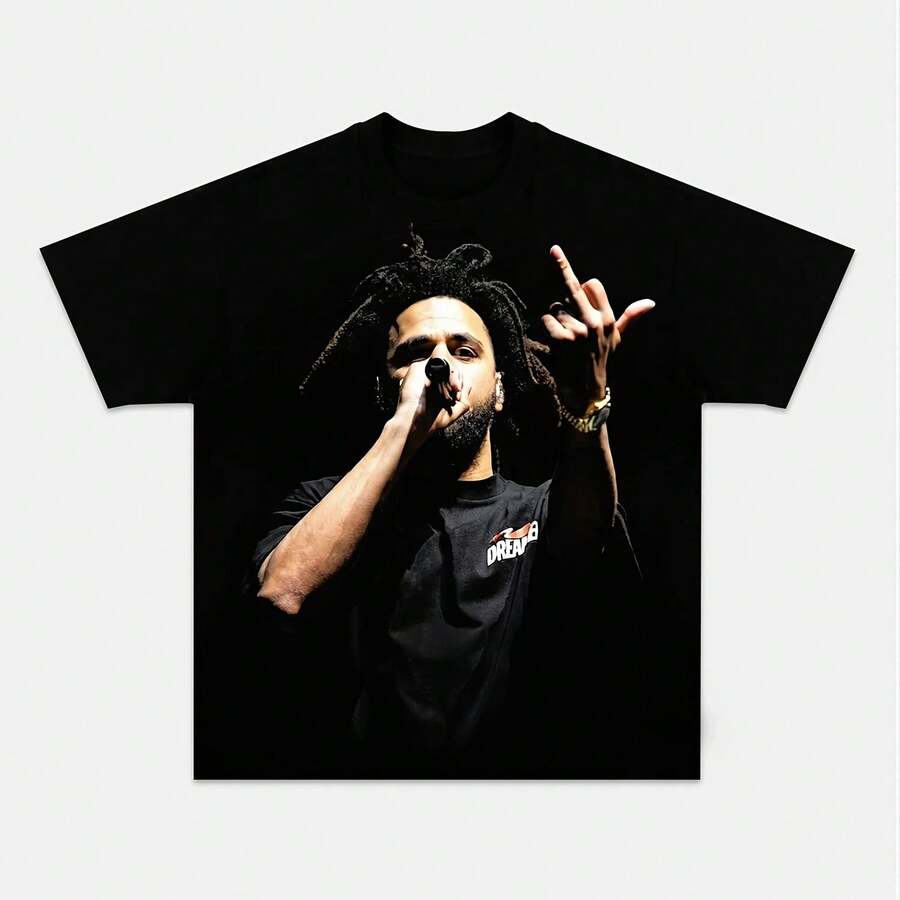 J. Cole The Fall Off Album Graphics Cotton Shirt Unisex Y2k Hip Hop Style 2026 Summer Women Men Short Sleeve Tshirt Fan Gift - hình dạng - Xem 1