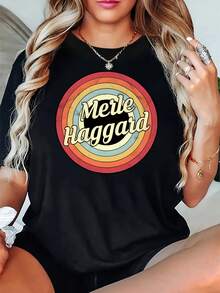 Merle Haggard That's The Way Love Goes Sing Me Back Home T-Shirt Strangers - 黑色 - 查看 7
