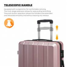 YONSLY Suitcase 20/24/28 Inch With YKK Zipper, TSA Lock, 4 Quiet Wheels, 360° Mesh Compartment, Hard Shell Suitcase, Large Trolley Suitcase, Carry-On Luggage For Holidays, Short Trips And Business Trips - 玫瑰金 - 查看 5