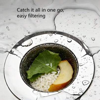 1PCS Rust-Proof Stainless Steel Kitchen Sink Strainer, 4.5 Inch Large Wide Rim Drain Filter, Anti-Clog Micro-Perforated Mesh Food Waste Catcher & Stopper, Durable Metal Basket For Vegetable Washing, Easy Clean & Universal Fit Standard Sinks, Long-Lasting Kitchen Accessory