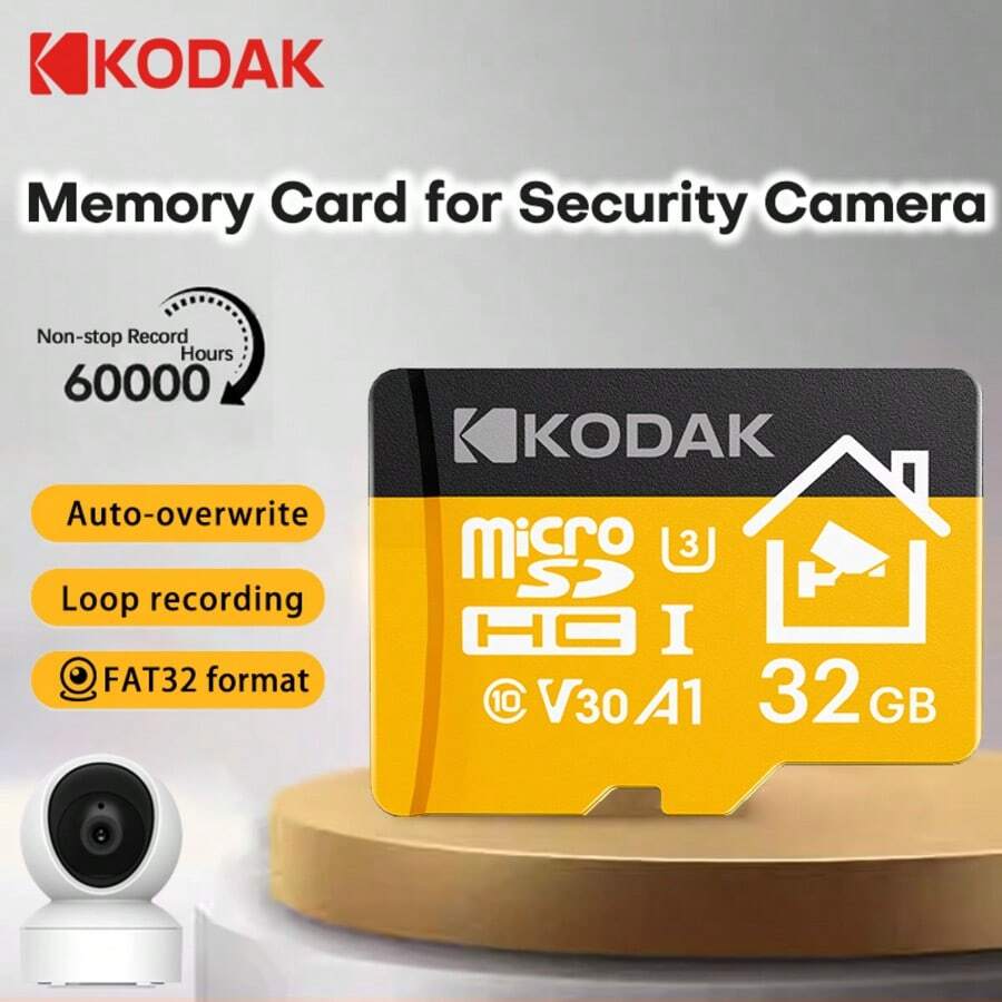 Kodak 柯达 MicroSD 256GB 存储卡 128GB 64GB 32GB TF Micro SD A1-10 UHS-1 闪存卡 用于家庭监控 - 查看 1