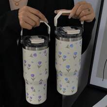 Vacuum Flasks & Thermoses - Tulip Blue – 30 Oz Transparent Cover - View 3