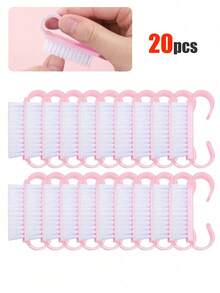 Bộ 10-100 cọ nhỏ phủi bụi móng tay có cán, cọ làm sạch móng tay kèm bột, cọ làm sạch móng chân, màu ngẫu nhiên, bộ dụng cụ làm móng nghệ thuật, làm móng tay, làm móng chân. - Hồng - Xem 8