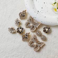 10pcs DIY Shoe Decoration Charms - Shiny Pearl Butterfly, Flower, Heart Decorative Buttons, Non-Metal Lightweight Material, Y2K Fashion Versatile Cute Unisex, Suitable For EVA Beach Shoes, Slippers, Detachable Shoe Decor, Holiday Gift - Multicolor - View 8