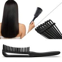 6pcs Hair Styling Combs Set, Includes Wide-Tooth Comb, 9 Row Brush, Massage Comb, Teasing Hair Brush, Rat Tail Comb, Edge Brush For Edge & Back Hair, Parting Teasing And Styling Comb, Curly Hair Salon Comb Detangling Hair Comb For All Hair Types - Black - View 4