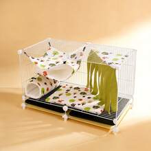 4pcs Sugar Glider Double-Deck Hammock Hideaway Tunnel Pad Set, Suitable For Small Pets Like Hamsters, Rabbits, Sugar Gliders, Guinea Pigs, Thin Design For Spring/Summer - Multicolor - View 21