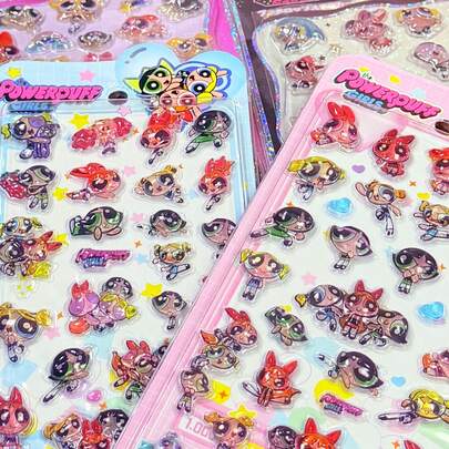 随机闪光贴纸、可爱3D点状贴纸、萌趣卡通动物图案、儿童礼物、毛绒玩具、减压、DIY手机壳装饰