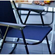 Folding Garden Chairs, Portable Outdoor/Indoor Seating With Armrests - Navy Blue - View 4