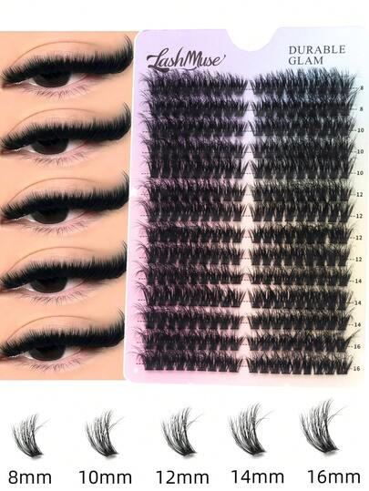 252 Clusters 80D Cat Eye Lashes - DIY Lash Kit, D/DD Curl Lashes, 8-16mm Mixed Length, Natural To Fluffy Lashes, Cost-Effective Lashes. Beginner-Friendly, Easy To Apply. Suitable For Daily Wear, Parties, Dates. Beauty Enthusiast Exclusive. Gift For Family, Girlfriend, Best Friend. Holiday Gift Idea