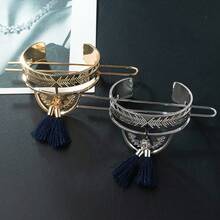 1个流苏装饰发夹波西米亚风发髻发饰发夹发髻器发髻发片发型发夹，学生用品，大学用品，发饰，头部饰品 - 彩色 - 查看 6