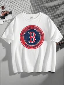 Graphic-Shirt Cotton Tees Size PlusCasual Men's Graphic Tee  Baseball Logo Short Sleeve T-Shirt  Established 1901 Vintage Style Round Emblem Print Perfect For Sports Fans Game Day Outings And Everyday Wear ,Y2K,Oversized Shirt Men S-5XL,Summer Tops - 白色 - 查看 1