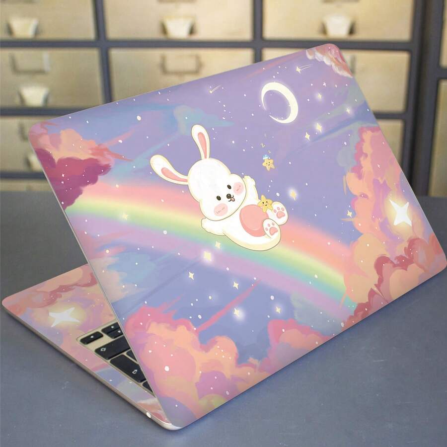 2张印花笔记本电脑贴膜，适用于惠普、苹果、康柏、宏基等品牌的15.6-16英寸笔记本电脑，可移除且防刮擦 - 查看 1