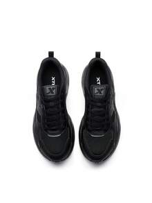 Giày thể thao nữ XTEP chính hãng, nhẹ, đế dày, kiểu dáng chunky, đế mềm, màu đen/xám than. - Đen/Xám than - Xem 5