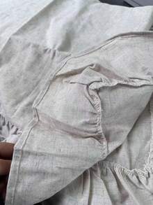 1pc Plain Ruffle Trim Tablecloth - Beige - View 8