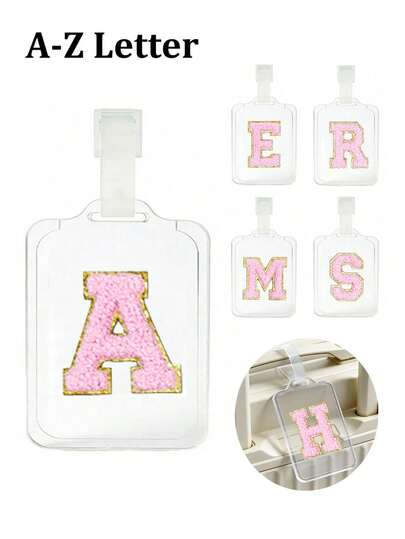 Transparent 26 Letter Acrylic Luggage Tag, Waterproof Cruise Luggage Label, Travel ID Card Holder Suitable For Travel, Business, Beach, Vacation, Backpack, Handbag, Bookbag, Mother's Day, Valentine's Day, Christmas, Birthday, Holiday, Father's Day, Graduation, Travel Essentials, Back To School Gift