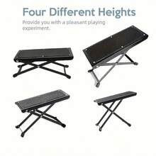 4-Level Adjustable Guitar Foot Pedal, Foldable Metal Footrest With Non-Slip Pad, Stable & Comfortable Guitar Playing & Music Practice Footstool - A - View 6