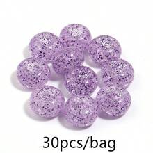 30 hạt/gói hạt acrylic lấp lánh pha lê, lỗ lớn 14mm, hạt rời tuyệt đẹp để làm trang sức, phụ kiện thủ công DIY làm băng đô cài tóc và dây đeo điện thoại, hiệu ứng ánh kim. - hạt - Xem 11