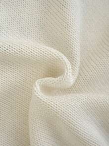 Women's Spring/Summer Retro Casual Short-Sleeve Knit Sweater | Round Neck Top With Letter Jacquard Pattern - Apricot - View 10