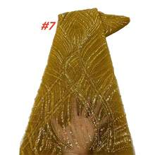Vải ren châu Phi thêu sequin chất lượng cao năm 2026, vải ren hạt cườm kiểu Pháp dùng để may váy cưới cho nữ. - A - Xem 11