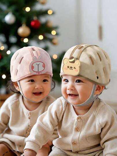 1个婴儿防摔头部保护帽，幼儿爬行和学步头部缓冲垫 - 柔软舒适，可爱卡通透气设计，适合新生儿、爬行和学步初学者