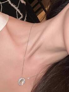1 Pc Elegant Cubic Zirconia Necklace Pendant For Women For Valentine's Day Gift Engagement Anniversary Party Jewelry - 1# - View 3