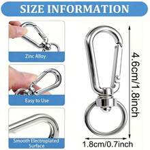3/6/12/20/30 Pcs Swivel Spring Clip Hooks, D-Ring Lobster Clasp Swivel Buckle For DIY Craft Lanyard Making - Keychain - View 3